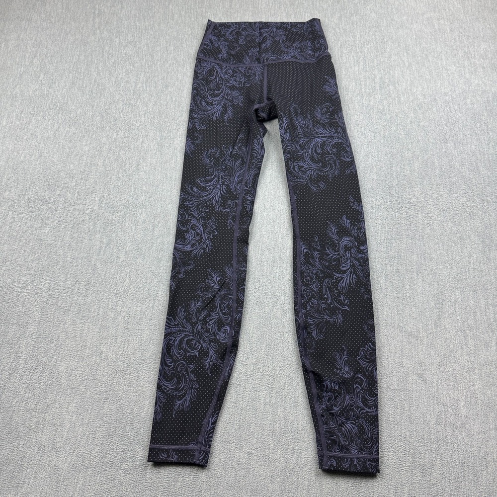 Lululemon Leggings Women 4 Purple Printed Wunder Under Hi-Rise Tight 27" Stretch